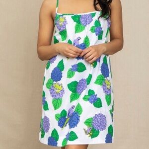 PrintFresh Hydrangea Hideaway Tropical Pajama Cami Dress nightgown Lounge Large